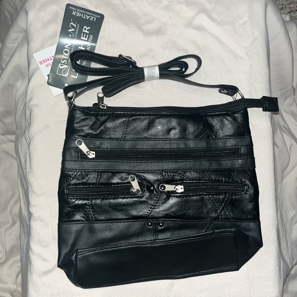 Stone NY leather crossbody